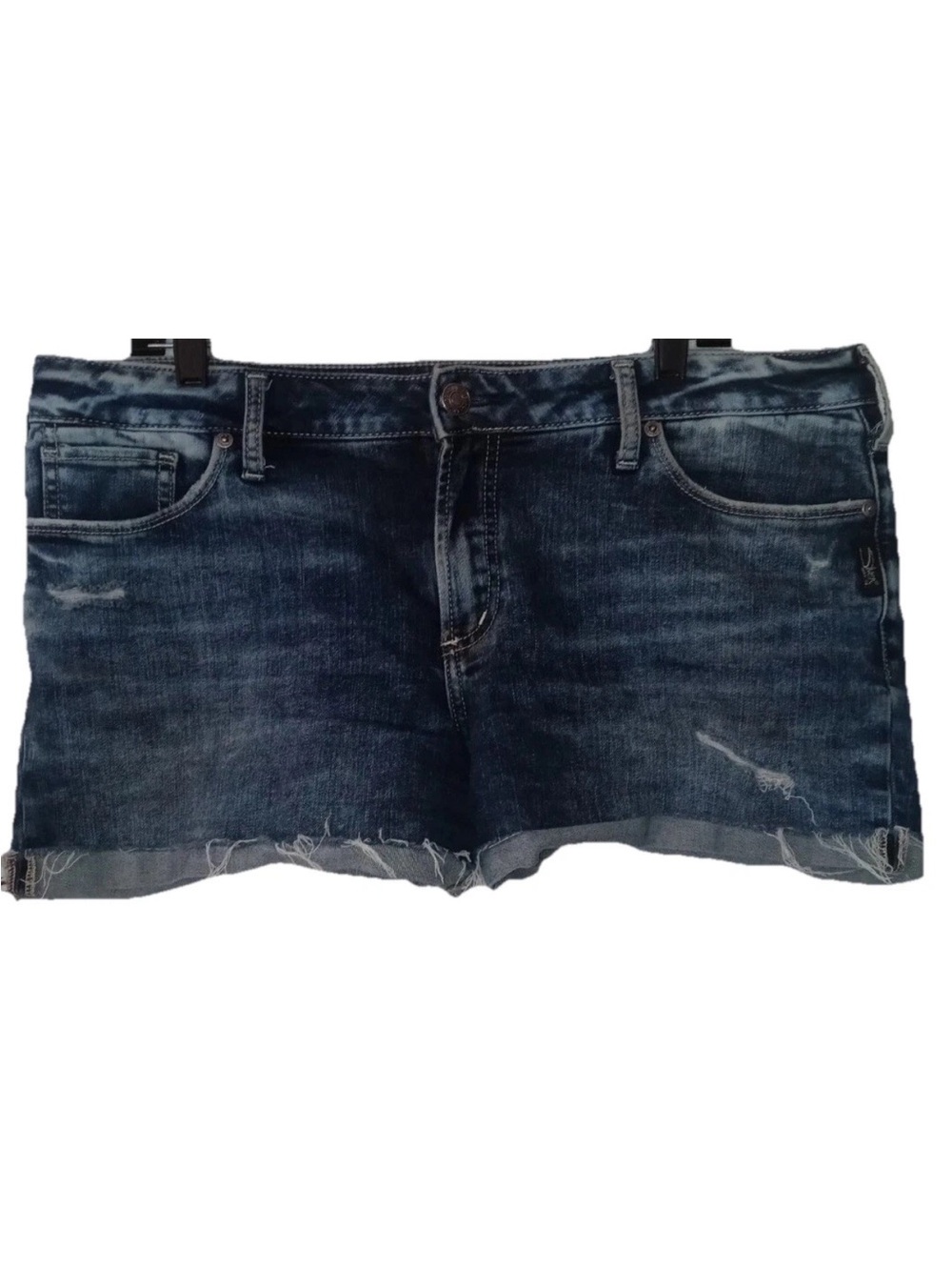 Silver Jeans Shorts 32 Suki Stretch Denim Factory Distressed Short Pants Women's